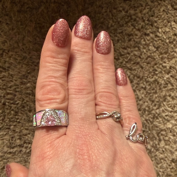 Elegant Pink and Silver Women's Ring - Picture 5 of 5